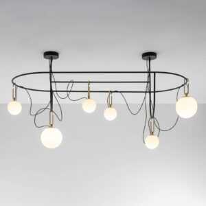 Artemide nh S5 skleněné závěsné světlo 6 žárovek