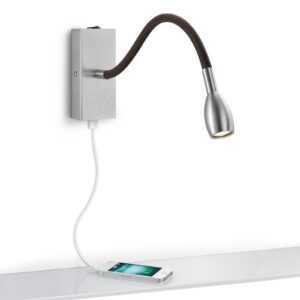 LED nástěnné světlo Milos nikl nabíjecí USB