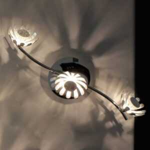 LED nástěnné svítidlo Bloom 3 zdroje stříbrné