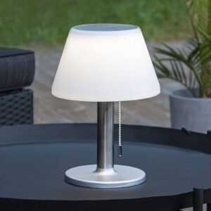 LED solární stolní lampa Solia s tahovým vypínačem