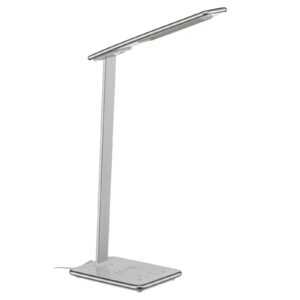 LED stolní lampa Orbit s indukcí sříbrná