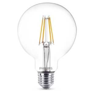 LED žárovka globe E27 7W 827 G95 čirá