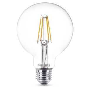 LED žárovka globe E27 7W 827 G95 čirá