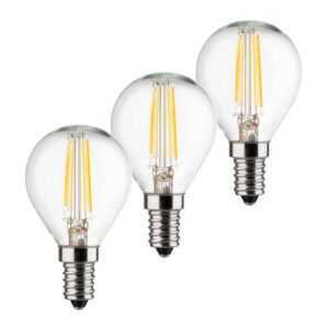 LED žárovka-kapka E14 4W 2 700 K filament sada 3ks