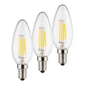LED žárovka-svíčka E14 4W 2 700K filament sada 3ks