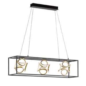 LED závěsné světlo Gesa s kovovou klecí
