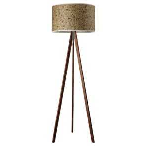 LeuchtNatur Ligno stojací lampa ořech seno/růže