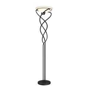 Lindby Lilou stojací lampa osvětlující strop hnědá