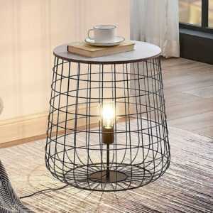 Lindby Winnie stojací lampa s dřevěnou deskou