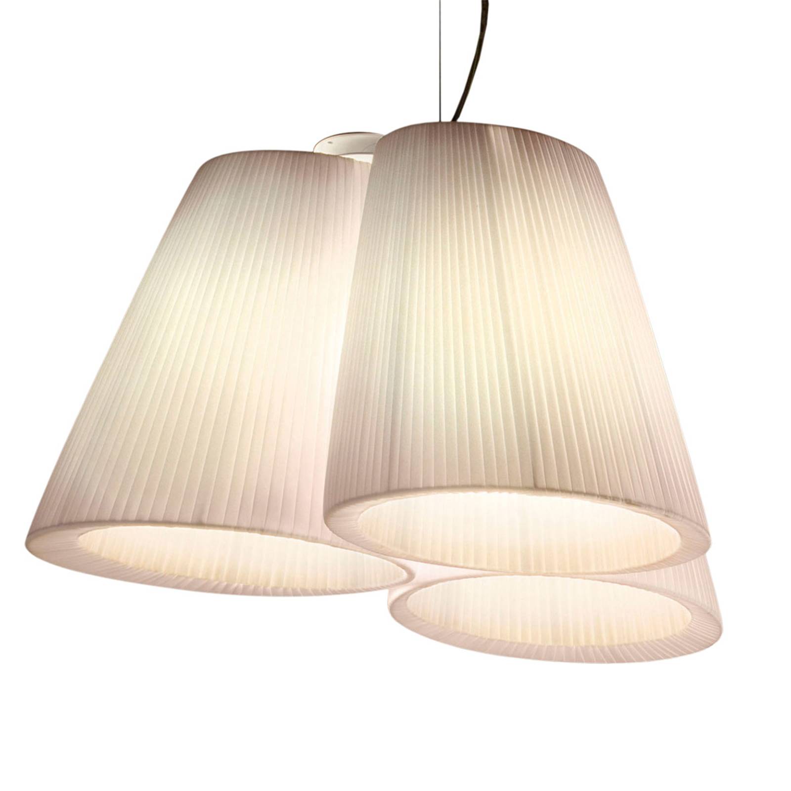 Modo Luce Florinda závěsné světlo 3 plissé bílá