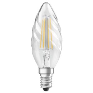 OSRAM LED žárovka-svíčka E14 4W 827 čirá kroucená