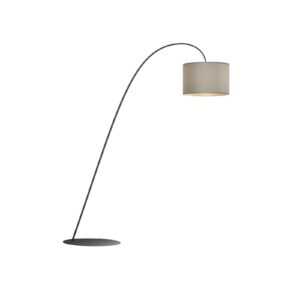 Oblouková lampa Alice s textilním stínidlem šedá