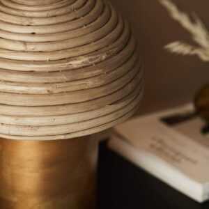 PR Home Bess stolní lampa s ratanovým stínidlem