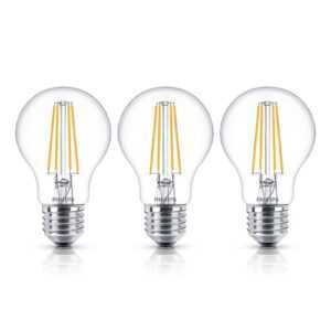 Philips LED Classic E27 A60 7W 827 čirá 3ks