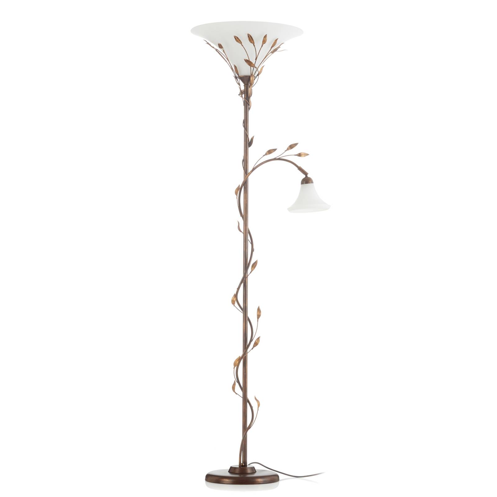 Rustikální stojací lampa osvětlující strop CAMPANA