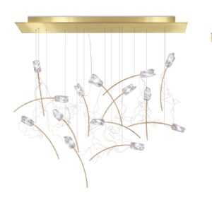 Slamp Tulip 14 LED závěsné světlo mosaz hranaté