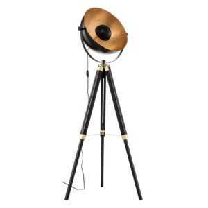 Stojací lampa Covaleda s trojnožkou černá/zlatá