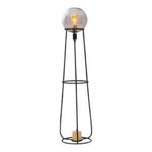 Stojací lampa Stelo s kulatým stínidlem ze skla