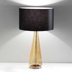Stolní lampa Costa Rica stínidlo černé noha jantar