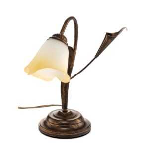 Stolní lampa Lucrezia bronze s stínidlem květů