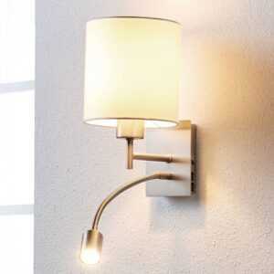 Textilní nástěnná lampa Camilo s čtecím světlem
