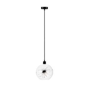Závěsné světlo Ball dekor pampelišky bočně Ø 25cm