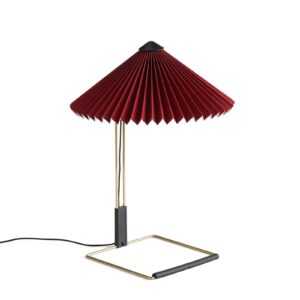 HAY Matin 300 LED stolní lampa plisovaná červená