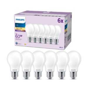 Philips LED žárovka E27 7W 806lm 2700K matná 6ks